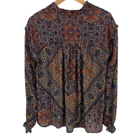 Free People Little Runaway Medallion Blouse Top Women Size Medium - Picture 3 of 11